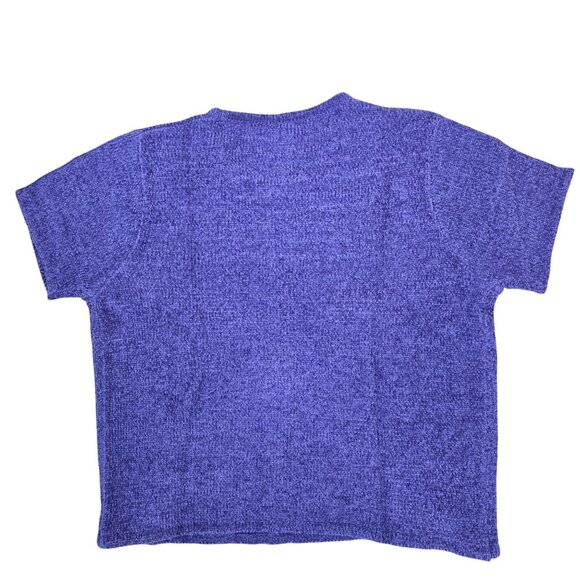 Vintage NWOT Stephanie Andrews Purple Knit Short Sleeve Top Womens L - Picture 2 of 4